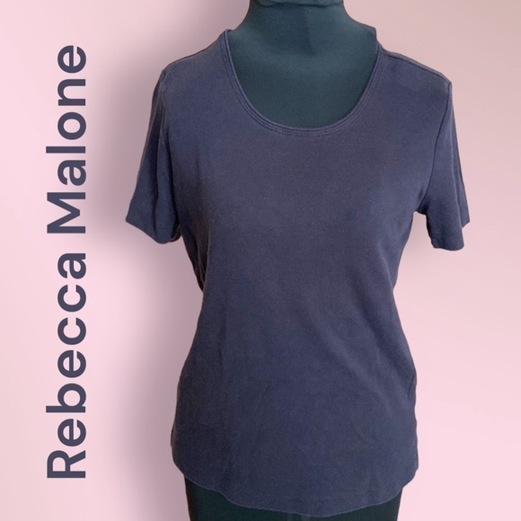 🦄 𝅺rebecca Malone Round Neck Black T-shirt Medium - Picture 1 of 8